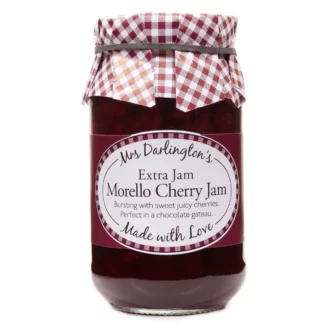 image of a jar of morello cherry jam