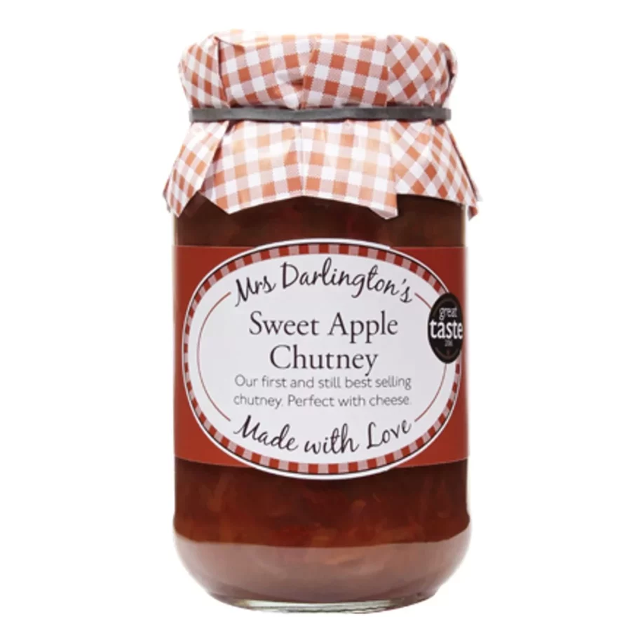 picture of a jar of sweet apple chutney