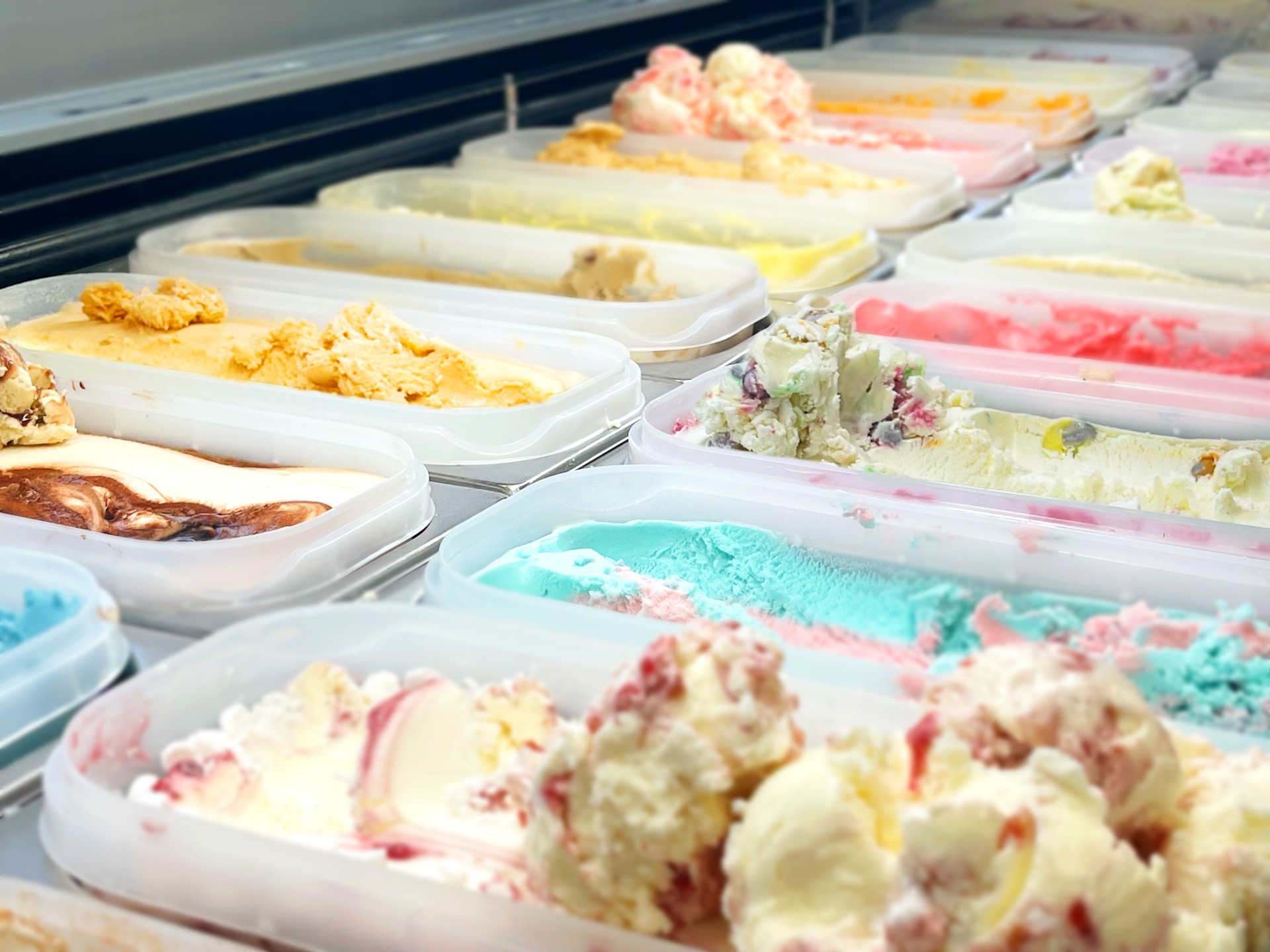Picture showing part of the selection of Walling's Ice Cream that we offer at our Ice Cream Parlour.