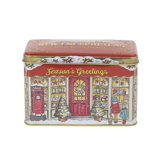 seasons greetings tea tin.