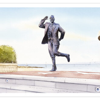 Picture of card depicting Eric Morecambe