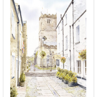 Picture of card depicting Church walk Kirkby Lonsdale