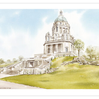 Picture of card depicting Ashton Memorial in Summer