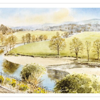 picture of card depicting Ruskin's View, Kirkby Lonsdale in Spring