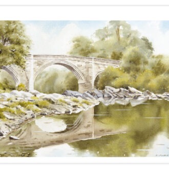 picture depicting a card featuring Devil's bridge, Kirkby Lonsdale.