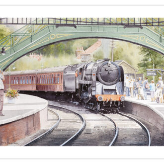 picture of a steam excursion pulling into Pickering station, Yorkshire.