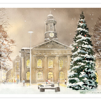 Picture of card depicting Market Square at Christmas