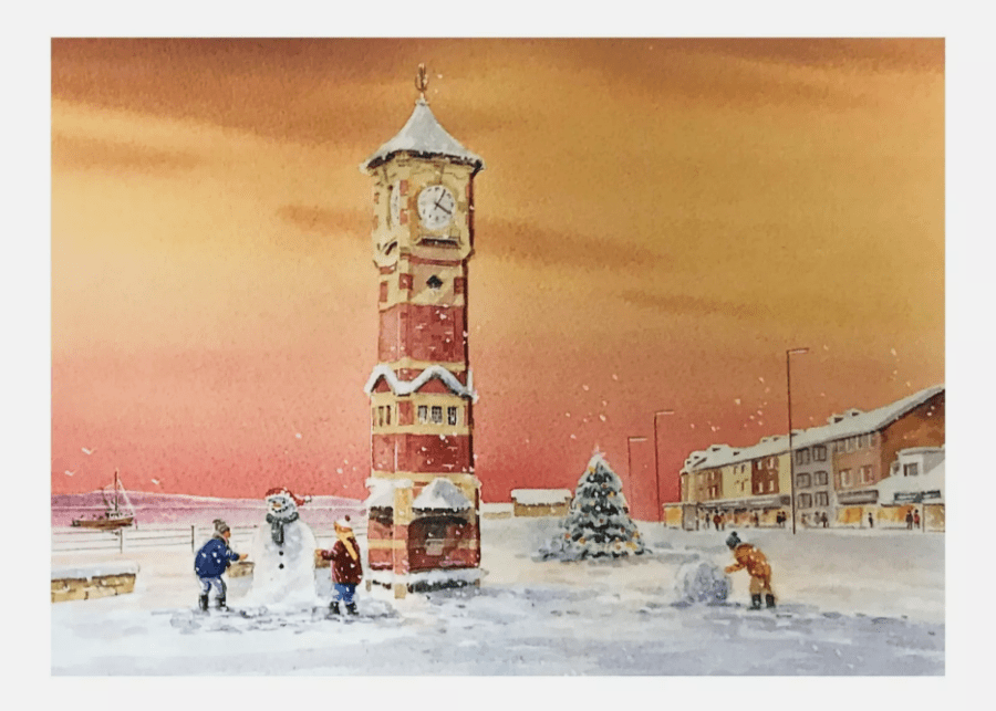 picture of card depicting Winter Fun at Morecambe