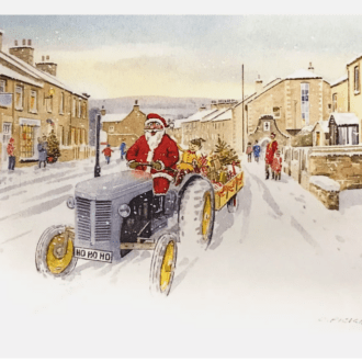 picture of card showing Christmas, Hornby.