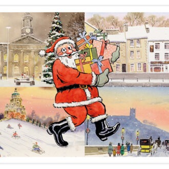 picture of card depicting Santa visits Lancaster