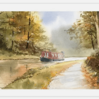 Picture of card, autumn Lancaster Canal, by Colin Pickering