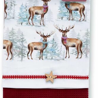 image of stag tea towels set